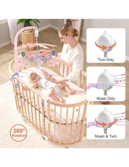 Móvil Musical Rosa Blublu Park para Cuna con 12 Canciones Móvil Musical Rosa Blublu Park para Cuna con 12 Canciones