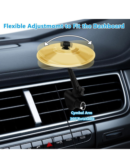 Platillo de Choque para Auto Mini Oro - Gadget Musical para Vehículos Platillo de Choque para Auto Mini Oro - Gadget Musical para Vehículos