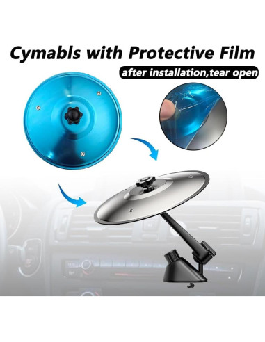 Mini Tambor Cymbal para Auto 2 PCS - 14 cm Plateado