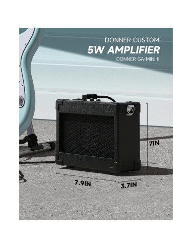 Guitarra Eléctrica Donner DST-80 Verde Surf 39" Kit Completo