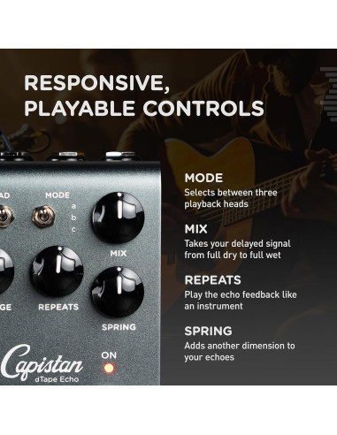 Pedal de Eco Strymon El Capistan V2 dTape 9V Gris