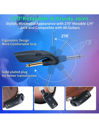 Sistema Inalámbrico de Guitarra WENTELMUSIC A9 2.4GHz Recargable