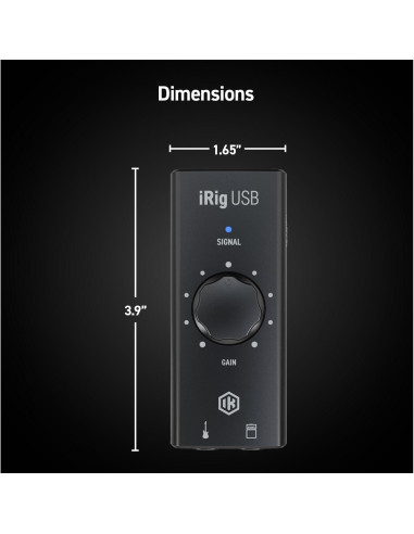 Interfaz de Audio para Guitarra IK Multimedia iRig USB 24 bits