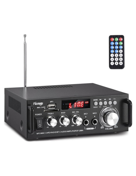 Amplificador Estéreo Inalámbrico Bluetooth 298A 40Wx2 300W Amplificador Estéreo Inalámbrico Bluetooth 298A 40Wx2 300W