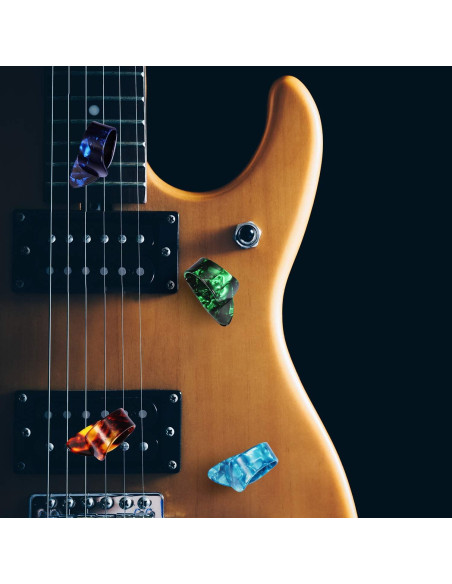 Puas de Pulgar de Guitarra Celuloide 12 Piezas con Caja Puas de Pulgar de Guitarra Celuloide 12 Piezas con Caja
