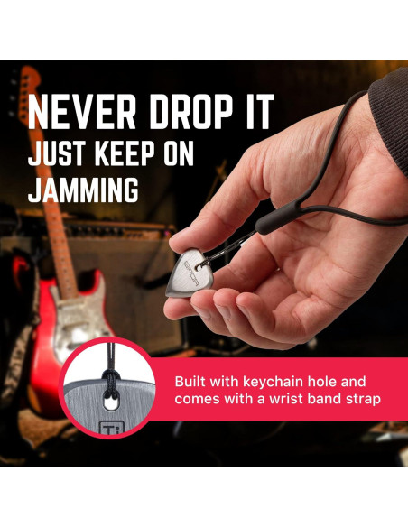 Pua de Guitarra de Titanio GPCA 3mm con Correa - Accesorios Pua de Guitarra de Titanio GPCA 3mm con Correa - Accesorios
