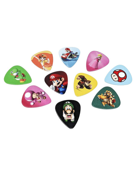 Puas de guitarra Mario Coloridas 10 unidades 0.71mm Puas de guitarra Mario Coloridas 10 unidades 0.71mm