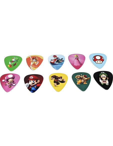 Puas de guitarra Mario Coloridas 10 unidades 0.71mm Puas de guitarra Mario Coloridas 10 unidades 0.71mm