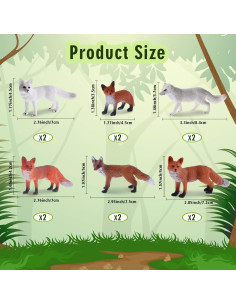 Set de 12 Figuras de Zorro Aoriher - Animales Realistas 2