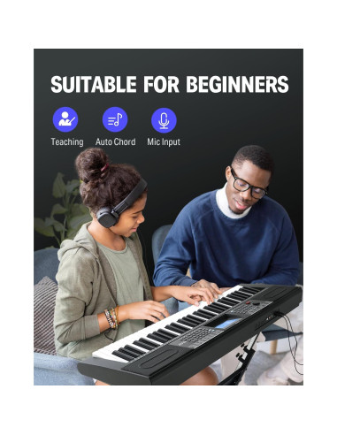 Piano Eléctrico Donner DEK-610S 61 Teclas con Kit Completo