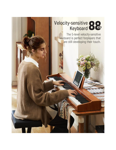 Teclado Digital Donner DEP-1S 88 Teclas con Bluetooth y Pedal Teclado Digital Donner DEP-1S 88 Teclas con Bluetooth y Pedal