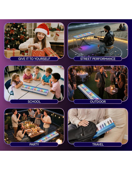 Teclado de Piano Inteligente Peppop P100 con Luz LED Azul Teclado de Piano Inteligente Peppop P100 con Luz LED Azul