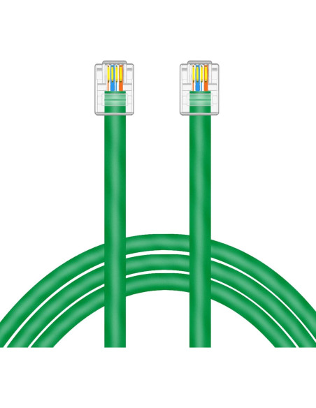 Cable RJ11 DSL 0.91m NECABLES CAT5E Alta Velocidad Verde Cable RJ11 DSL 0.91m NECABLES CAT5E Alta Velocidad Verde