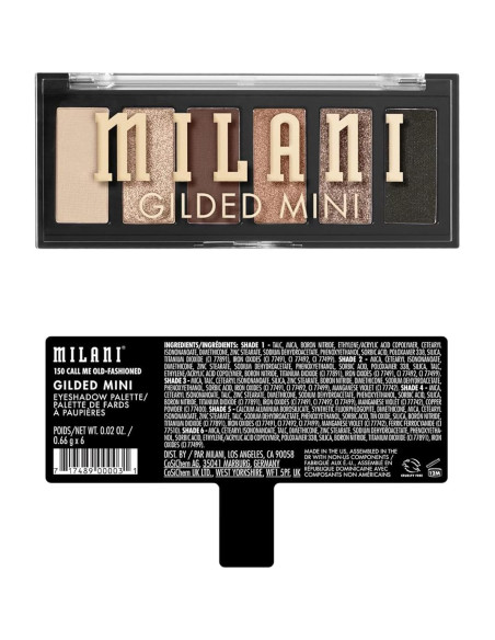 Paleta de Sombras de Ojos Mini Gilded Milani 6 Tonos Mate y Brillantes Paleta de Sombras de Ojos Mini Gilded Milani 6 Tonos Mate y Brillantes