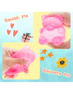 Bolas Squishy Oso de Estrés Wazibo 2-Pack - Alivio Ansiedad 2