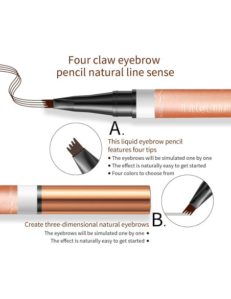 Lápiz de Cejas 4 Puntas Yulinlon Marrón Claro 12.7cm Lápiz de Cejas 4 Puntas Yulinlon Marrón Claro 12.7cm