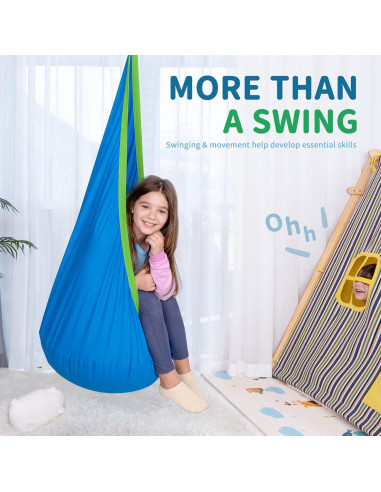 Silla Columpio Sensorial OUTREE para Niños, Algodón, Azul