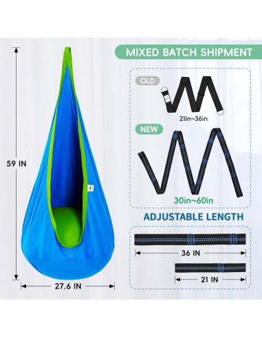 Silla Columpio Sensorial OUTREE para Niños, Algodón, Azul