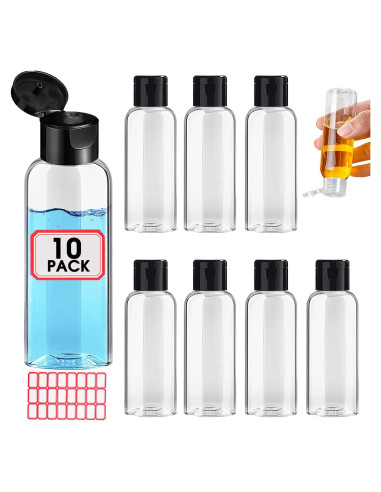 Paquete de 10 Botellas de Viaje 100 ml Aprobadas por TSA