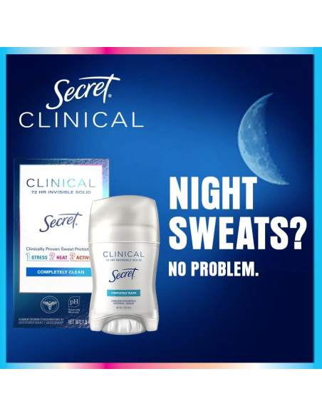 Desodorante Antitranspirante Secret Clínico Mujeres 73.93 g Desodorante Antitranspirante Secret Clínico Mujeres 73.93 g