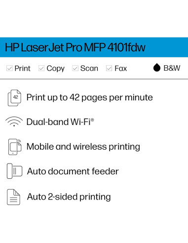 Impresora Láser Multifuncional HP LaserJet Pro 4101fdw