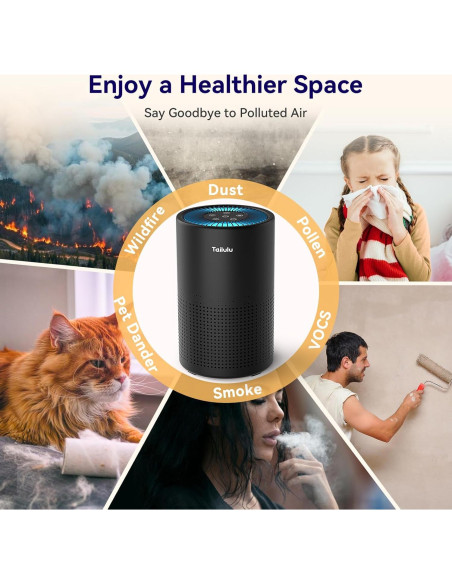 Purificador de Aire Tailulu AP052 HEPA H14 111 m Silencioso Purificador de Aire Tailulu AP052 HEPA H14 111 m Silencioso