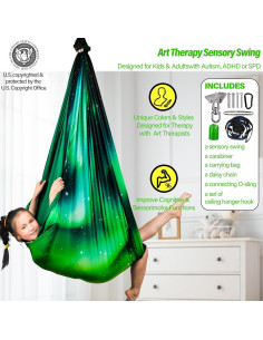 Columpio Sensorial Terapéutico Yatoco Verde Aurora 136kg 2