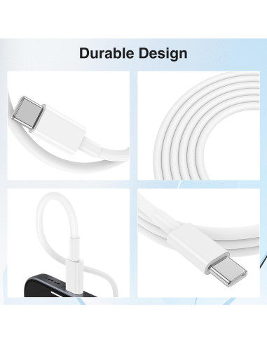 Cable Carplay USB A a USB C Thiyniya 2Pack 3FT Blanco
