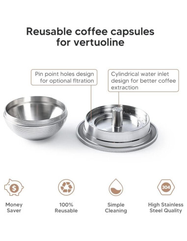 Cápsula de café reutilizable i Cafilas para Nespresso Vertuo
