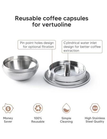 Cápsula de café reutilizable i Cafilas para Nespresso Vertuo Cápsula de café reutilizable i Cafilas para Nespresso Vertuo