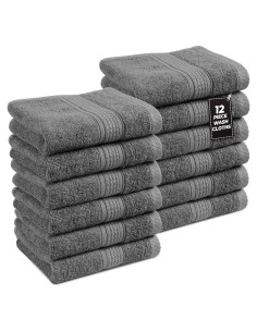 Juego de 12 Toallitas LANE LINEN 100% Algodón 33x33cm Gris