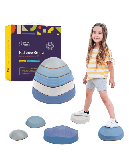 Piedras de Paso Suministros Especiales 5 Bloques Equilibrio Niños Piedras de Paso Suministros Especiales 5 Bloques Equilibrio Niños