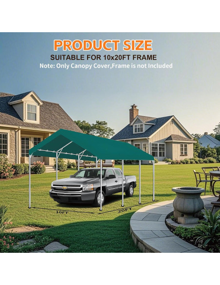 Cubierta de Carpa Impermeable TGEHAP 10x20 Verde PE Cubierta de Carpa Impermeable TGEHAP 10x20 Verde PE