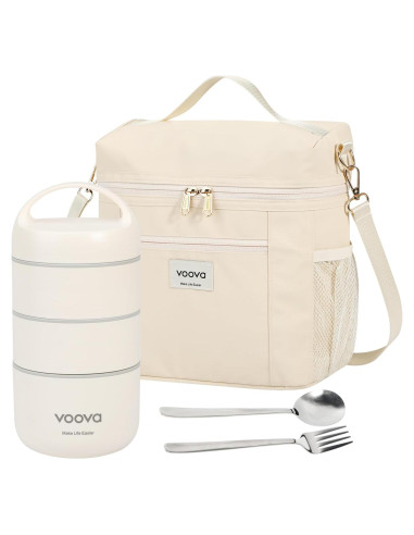 Caja Térmica Apilable Voova de Acero Inoxidable 3 Niveles
