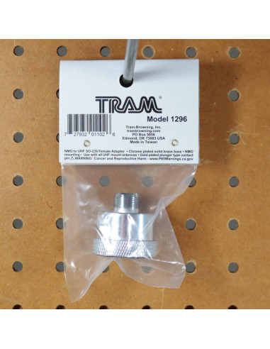 Adaptador de Antena Móvil Tram 1296 NMO a UHF Hembra Plata