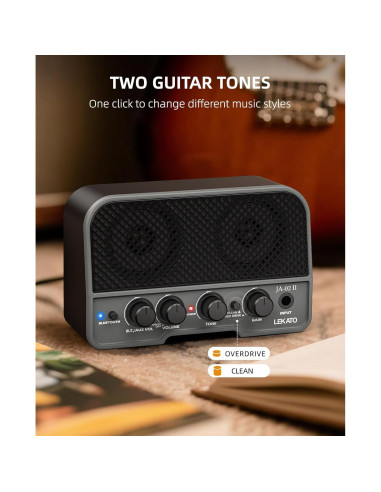 Amplificador de Guitarra Recargable LEKATO 5W Bluetooth Negro
