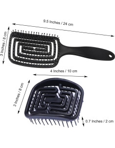 Cepillo de Pelo Ventilado MIUPOO Profesional 24cm Negro 2