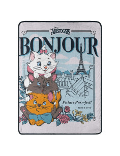 Manta Micro Raschel Disney Aristogatos Bonjour 116.8x152.4cm