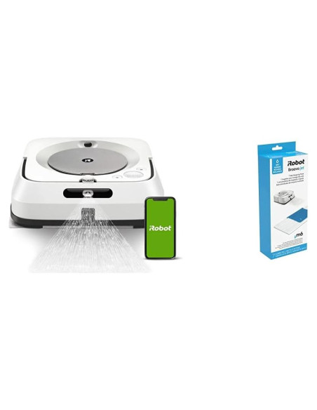 Robot Mopa iRobot Braava Jet M6 con Pañales de Limpieza 7PK Robot Mopa iRobot Braava Jet M6 con Pañales de Limpieza 7PK
