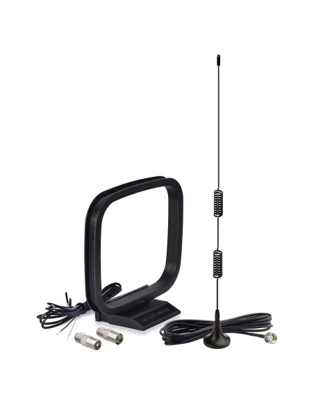 Antena FM con Base Magnética Bingfu y Bucle AM para Receptores Antena FM con Base Magnética Bingfu y Bucle AM para Receptores