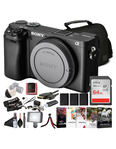 Cámara sin Espejo Sony ILCE-6400/B 24.2MP 4K con Accesorios