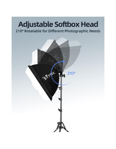 Kit de Iluminación Softbox Skytex 40x40cm 135W LED E27