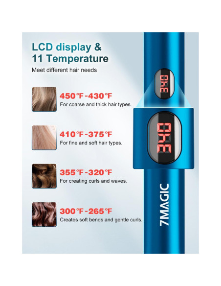 Plancha de Pelo 7MAGIC Cerámica LCD 2 en 1 11 Temperaturas Plancha de Pelo 7MAGIC Cerámica LCD 2 en 1 11 Temperaturas