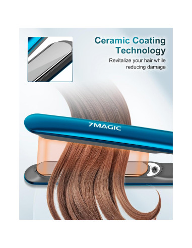 Plancha de Pelo 7MAGIC Cerámica LCD 2 en 1 11 Temperaturas