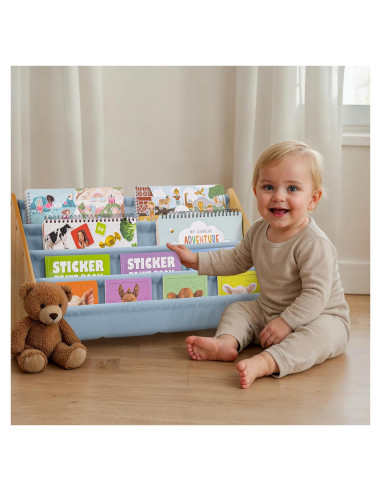 Estantería para Niños ZICOTO Azul - Organizador de Libros 72.9cm