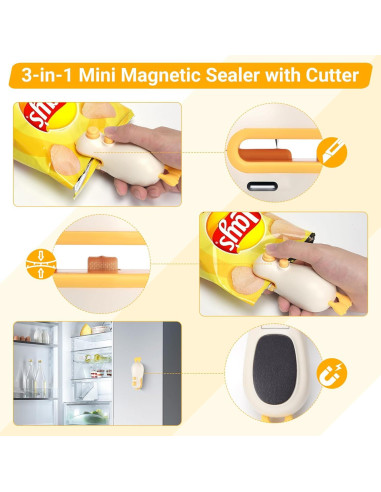 Sellador de Bolsas Mini 3 en 1 Astraescly - Portátil y Magnético