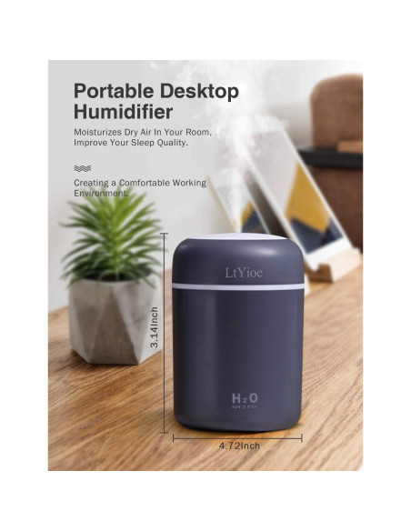 Humidificador Mini LtYioe USB 2 Modos Neblina Luz Nocturna Humidificador Mini LtYioe USB 2 Modos Neblina Luz Nocturna