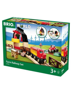 Conjunto de Ferrocarril de Granja BRIO 33719 - 20 Piezas Interactivas