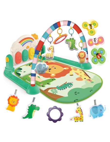 Alfombra de Juego para Bebés Verde - Gimnasio de Actividades Alfombra de Juego para Bebés Verde - Gimnasio de Actividades