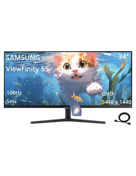 Monitor Ultrawide Samsung ViewFinity S5 34" QHD 100Hz 5ms Monitor Ultrawide Samsung ViewFinity S5 34" QHD 100Hz 5ms
